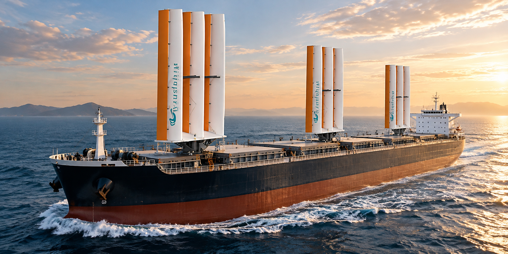 Approved Windship bulk carrier with nine rigid aerofoil wings